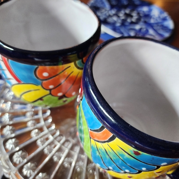 Talavera handmade soup mugs - set of 4. Holds about 15 ounces each. Hand painted - Picture 9 of 12